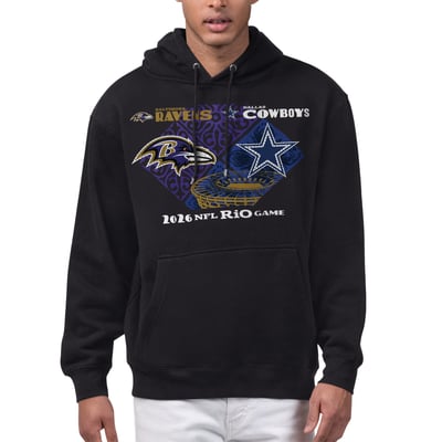 Baltimore Ravens vs. Dallas Cowboys Starter Rio 2026 Matchup Graphic Fleece Hoodie - Black